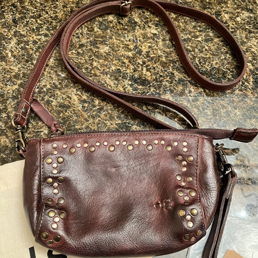 --SOLD--  Bed Stu Leather Encase Crossbody/Wristlet/Clutch in Teak Dip Dye